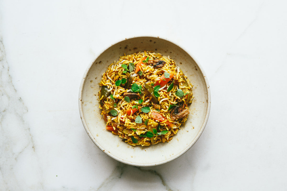 Add a Vegetable Biryani to a healthy Vegan Meal Plan
