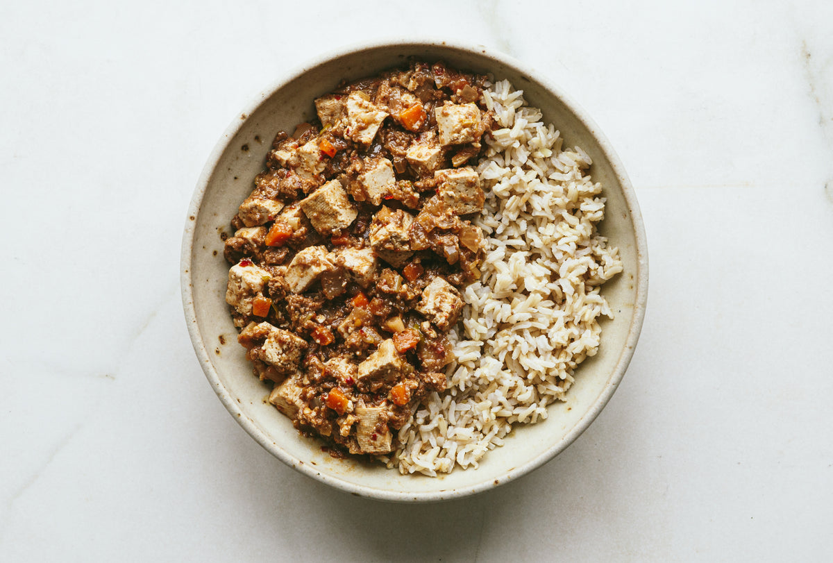 Bowl Of Mapo Tofu Which is High Source of Vegan Protein